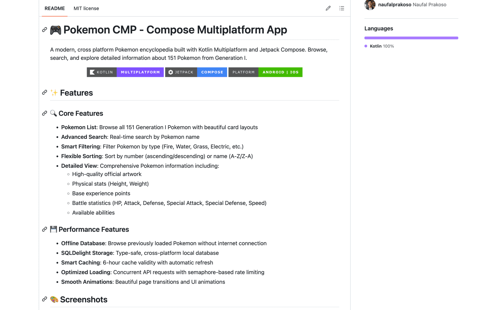 Pokemon CMP GitHub repository preview
